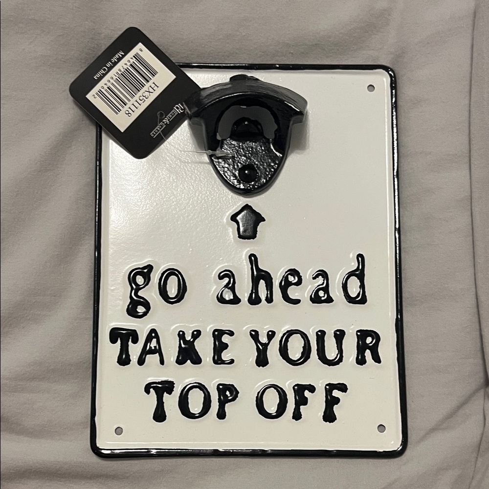 Black and White Wall Mounted Bottle Opener brand new never used